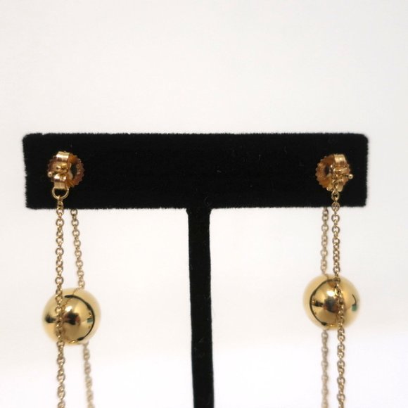 TIFFANY & CO. TIFFANY HARDWEAR TRIPLE DROP EARRINGS 18K GOLD NEW - Picture 3 of 8